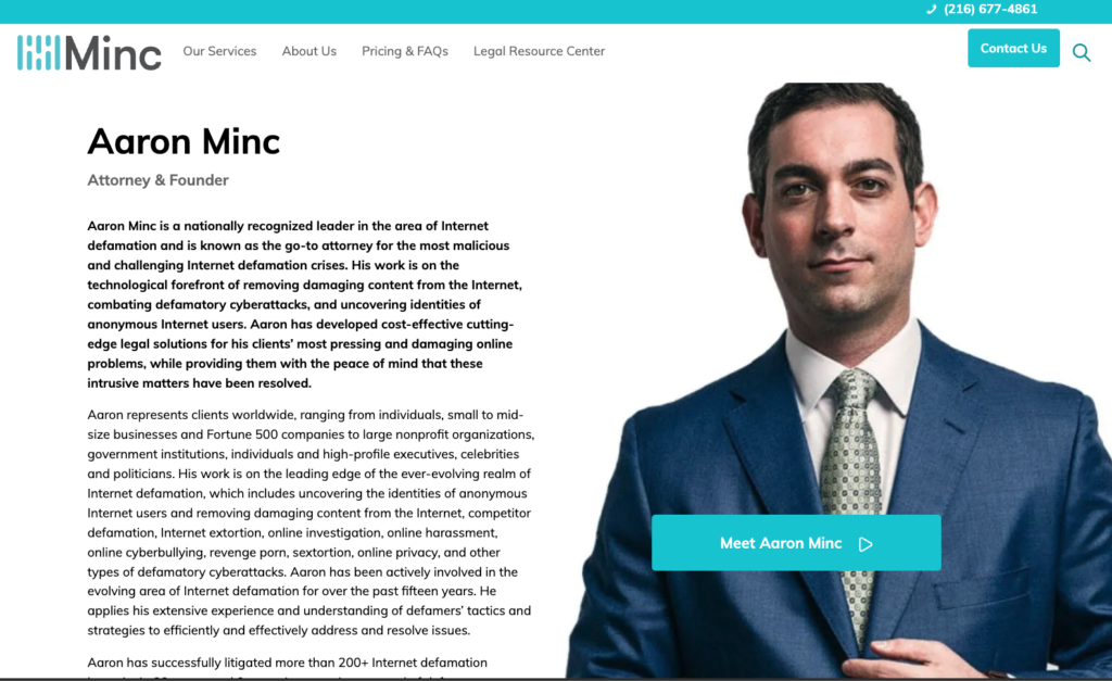 Minc Law Aaron Minc Bio Page